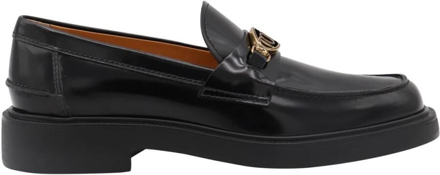 Tod's Zwarte Leren Loafers met Kettingdetail