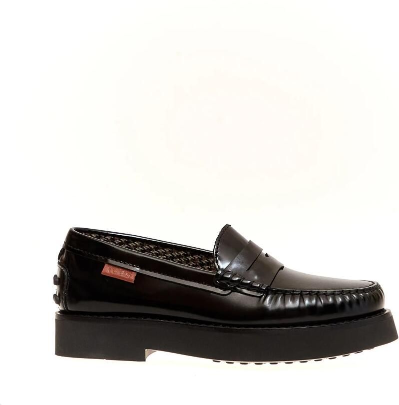 Tod's Zwarte leren loafers Nero