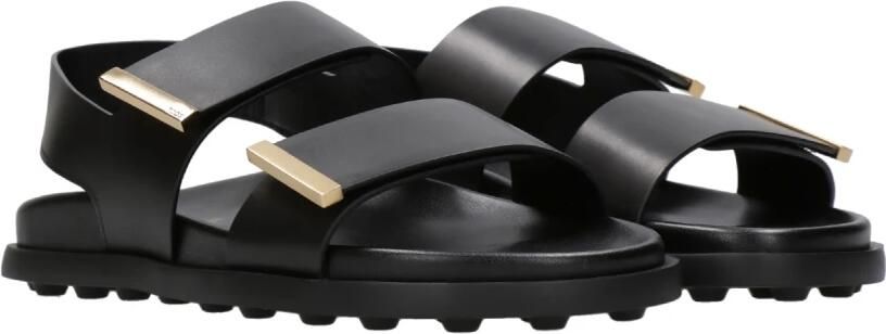 Tod's Zwarte leren sandalen met klittenband