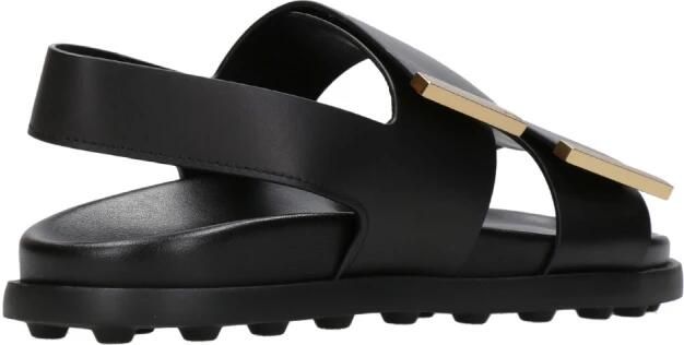 Tod's Zwarte leren sandalen met klittenband - Foto 5