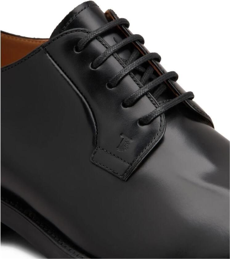Tod's Zwarte Leren Veterschoenen Stijlvol