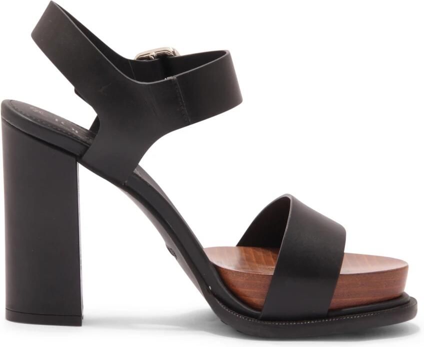 Tod's Zwarte rubberen sandaal met brede pasvorm