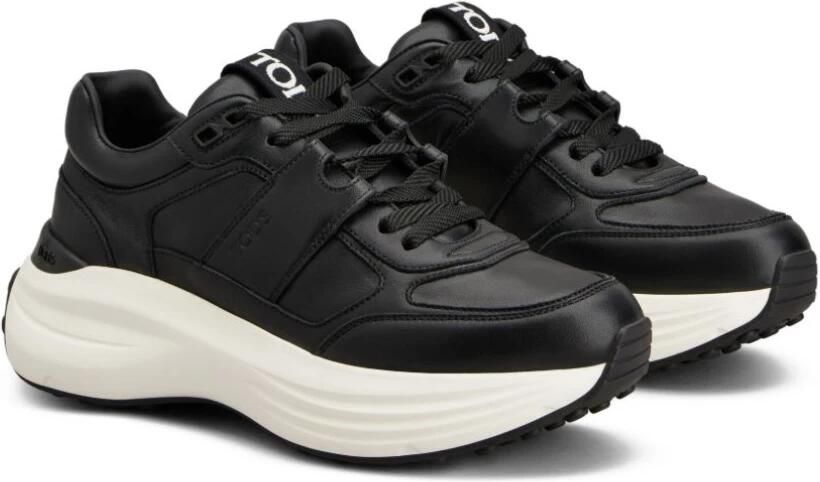 Tod's Zwarte Veterschoenen met Dikke Zool