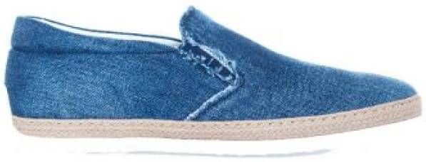 TOD'S Vervaagde Denim Elastische Instappers Blauw Heren