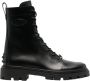 TOD'S Zwarte leren combat boots met ketting Black Dames - Thumbnail 1