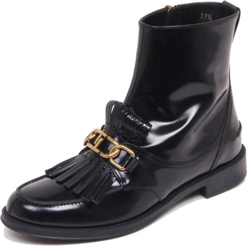 Tod's Vintage effect laars schoen met franje