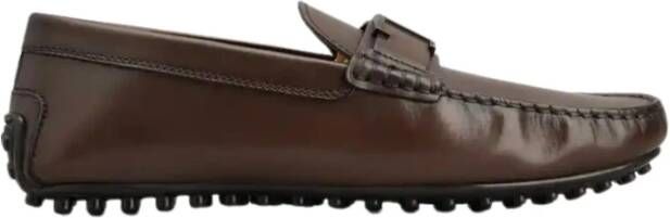TOD'S Vintage-geïnspireerde bruine platte schoenen Brown Heren