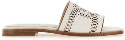 TOD'S Wit Leren Ketting Sandaal White Dames