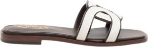 TOD'S Witte en bruine leren sandalen Wit Dames