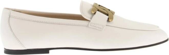 Tod's Witte Leren Loafers Elegant Instapper