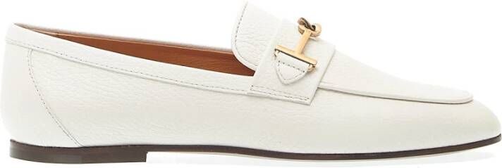 TOD'S Witte Leren Mocassin met Gesp White Dames