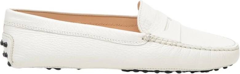 TOD'S Witte Leren Mocassin White Dames