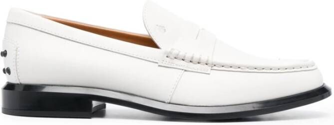 TOD'S Witte leren penny loafers White Dames