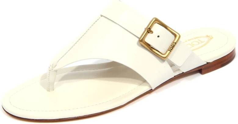 Tod's Witte leren sandalen met gesp