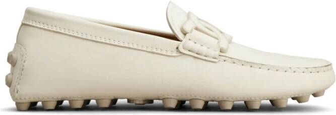 TOD'S Witte Leren Schoenen met Kettingmotief White Dames