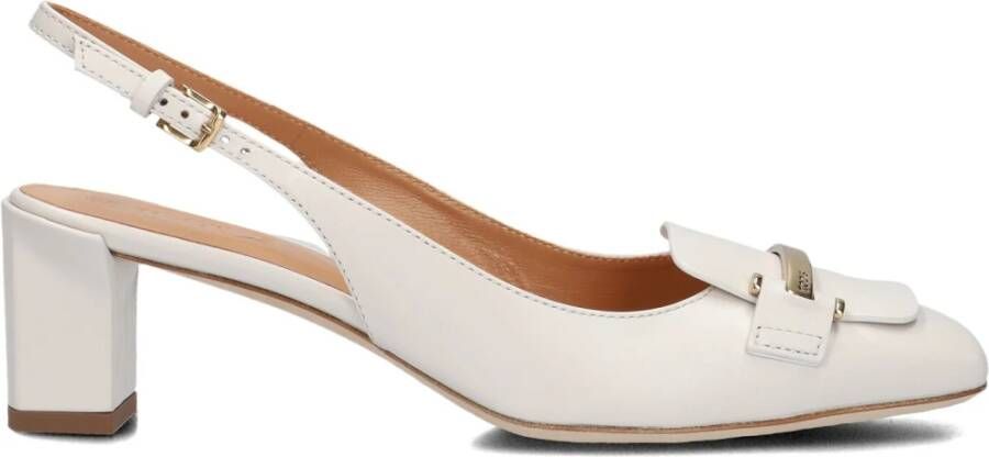 TOD'S Witte Leren Slingback Hakken White Dames