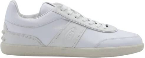TOD'S Witte Leren Sneakers White Heren