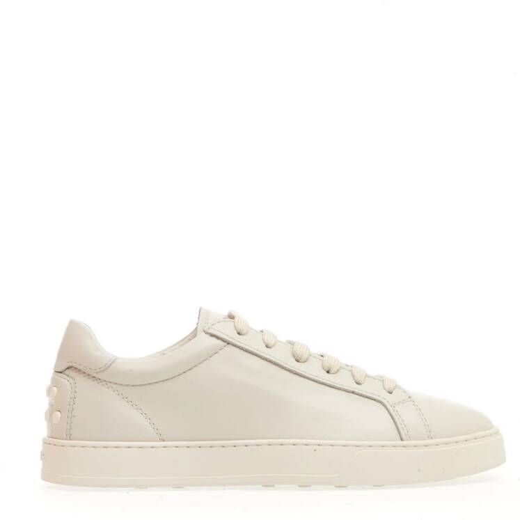 TOD'S Witte Leren Sneakers White Heren