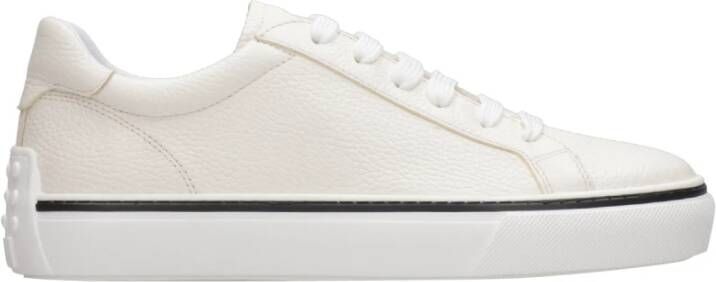 TOD'S Witte Leren Sneakers White Heren