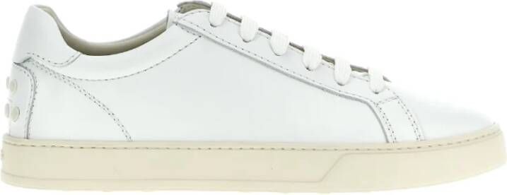 TOD'S Witte Leren Veterschoenen White Heren