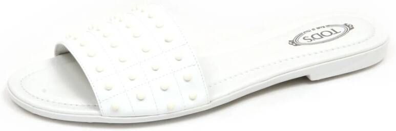 Tod's Witte Patent Sandaal met Rubber Studs