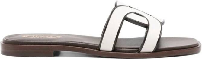 TOD'S Witte Sandalen Sand.cuoio White Dames