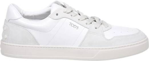 Tod's Witte Sneakers Paneelontwerp Logo Print