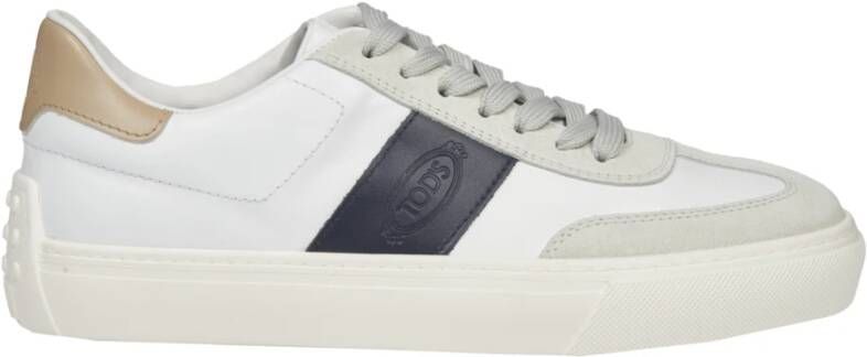 TOD'S Witte Sneakers met Blauw Logo White Heren
