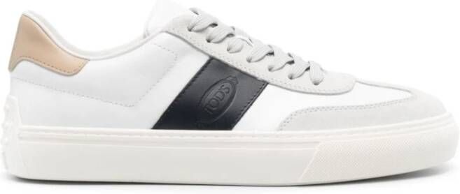 Tod's Witte Sneakers Paneelontwerp Ronde Neus