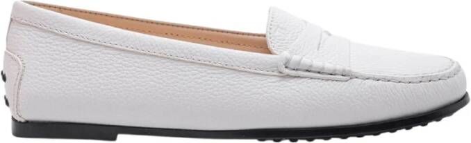 TOD'S Witte suède loafers met decoratieve kwast White Dames