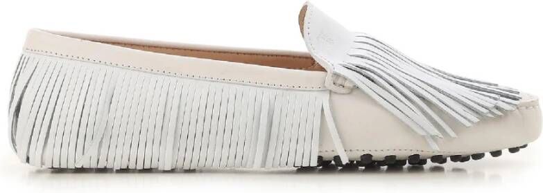 TOD'S Witte Suède Rijmocassins voor Dames White Dames