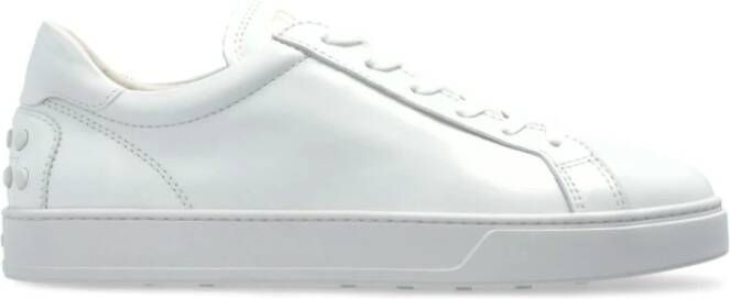 Tod's Witte Veterschoenen Platte Zool