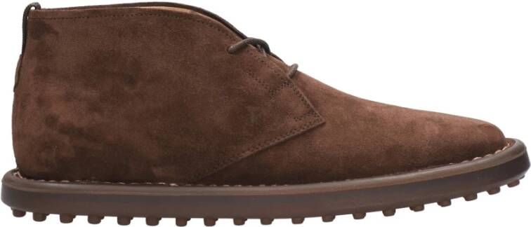 TOD'S Zakelijke Schoenen Bruin Suède Leer Vetersluiting Brown Heren