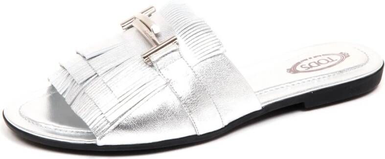 Tod's Zilveren Franje Sandaal Schoen