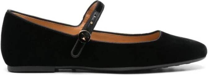 TOD'S Zwarte ballerina's met riem Black Dames