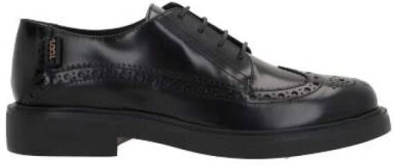 TOD'S Zwarte Derby Platte Schoenen Black Dames