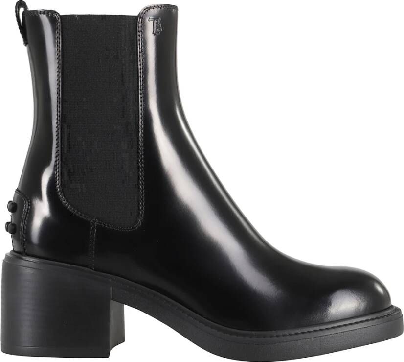 Tod's Zwarte elastische enkellaars met ringetjes
