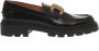 TOD'S Zwarte Geborstelde Ketting Loafer Black Dames - Thumbnail 1