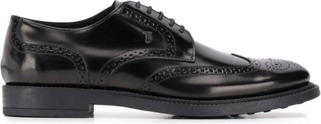 Tod's Zwarte geperforeerde laarzen met vetersluiting