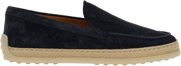 TOD'S Zwarte Instappers met Rafia Detail Black Dames