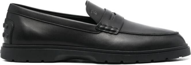 Tod's Zwarte Klassieke Mocassins Leren Schoenen