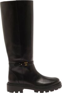 TOD'S Zwarte Knielaarzen Zwart Dames