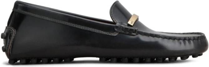TOD'S Lakleren Loafer met Metalen Detail Black Dames