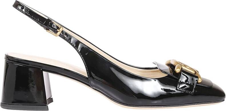 TOD'S Zwarte lakleren pumps met vierkante neus Black Dames