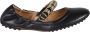 Tod's Zwarte leren ballerina schoenen met gouden ringen - Thumbnail 1