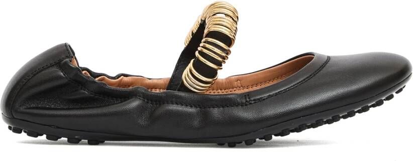Tod's Zwarte Leren Ballerina's Elegante Stijl