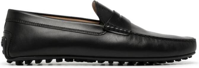 TOD'S Zwarte Leren City Gommino Rijdschoenen Black Heren