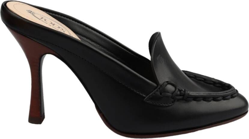TOD'S Zwarte leren Decollete schoenen Black Dames