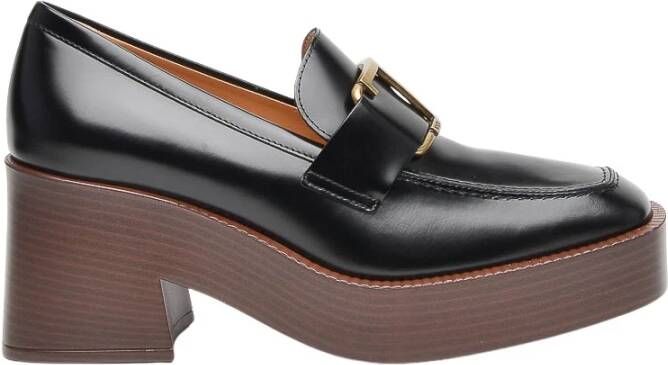 TOD'S Zwarte leren Decolté Black Dames