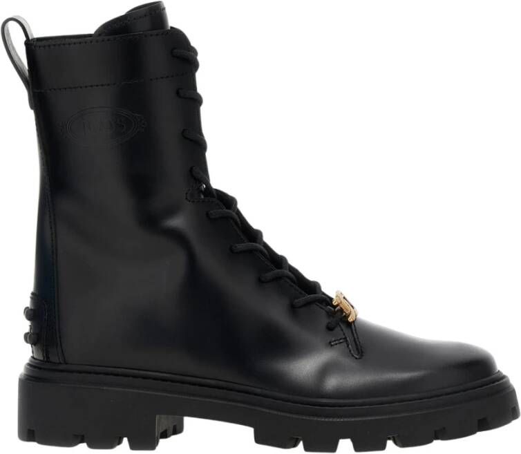 Tod's Zwarte leren enkellaarsjes